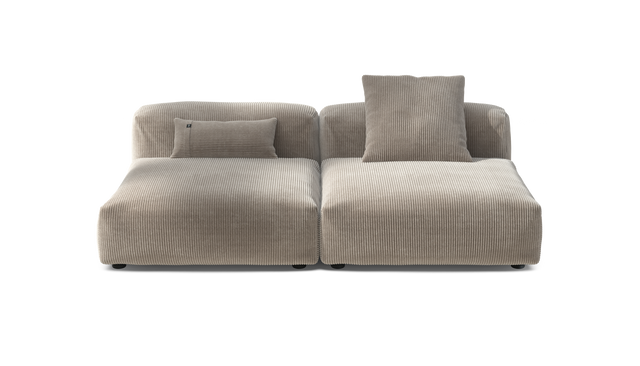 vetsak | Sofa Set 01 Large - Cord Velour - Platinum | Modular Sofa | 3.5 Seater