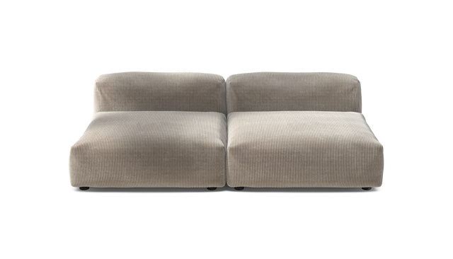 vetsak | Sofa Set 01 Large - Cord Velour - Platinum | Modular Sofa | 3.5 Seater