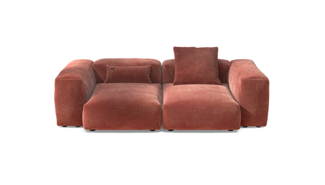 vetsak | Sofa Set 02 Medium - Cord Velour - Brick | Modular Sofa | 2.5 Seater | Big Sofa