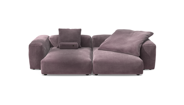 vetsak | Sofa Set 02 XLarge - Cord Velour - Blossom | Modular Sofa | 3.5 Seater | Big Sofa
