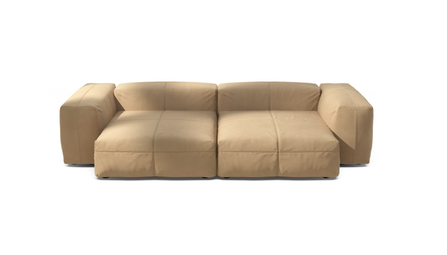 vetsak | Sofa Set 02 XLarge - Leather - Beige | Modular Sofa | 3.5 Seater | Big Sofa