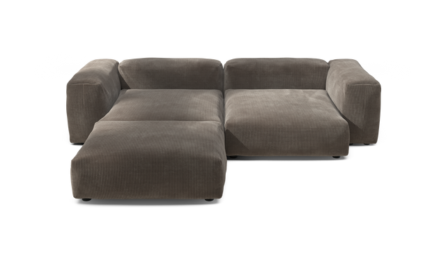 vetsak | Sofa Set 03 - Cord Velour - Mocha | Modular Sofa | 3.5 Seater | Big Sofa | Corner Sofa