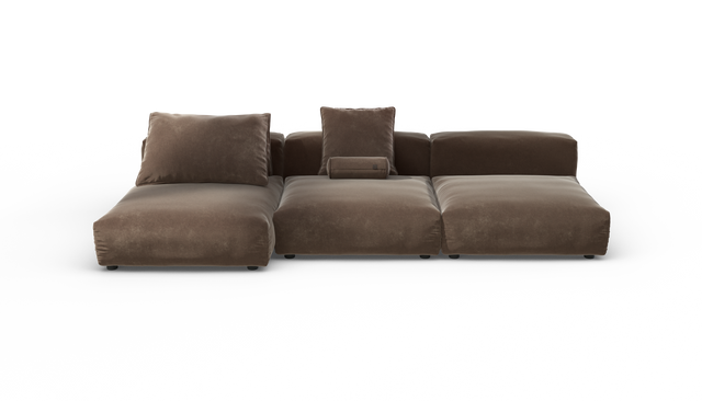 vetsak | Sofa Set 04 - Suave - Espresso | Modular Sofa | 5 Seater | Big Sofa