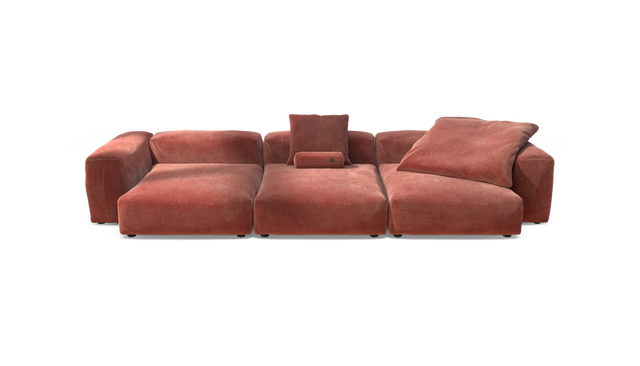 vetsak | Sofa Set 05 - Cord Velour - Brick | Modular Sofa | 5 Seater | Big Sofa | Corner Sofa