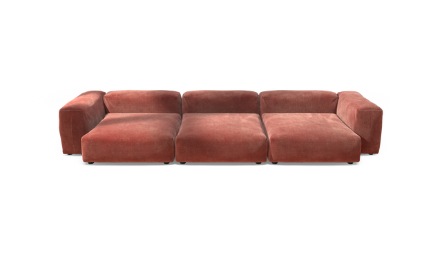 vetsak | Sofa Set 05 - Cord Velour - Brick | Modular Sofa | 5 Seater | Big Sofa | Corner Sofa