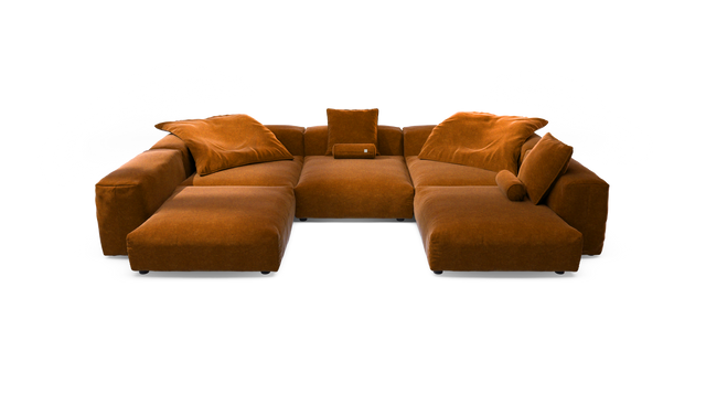 vetsak | Sofa Set 06 - Suave - Honey | Modular Sofa | 6.5 Seater | Big Sofa | U-Shape | Corner Sofa