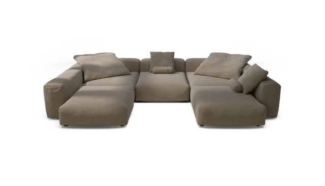 vetsak | Sofa Set 06 - Loop Loop - Taupe | Modular Sofa | 6.5 Seater | Big Sofa | U-Shape | Corner Sofa