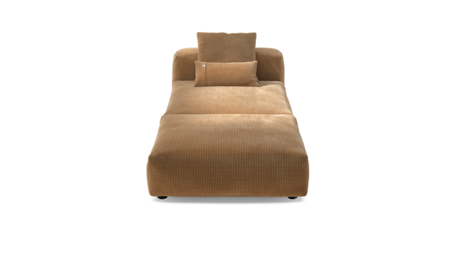 vetsak | Sofa Set 07 - Sun Lounger - Cord Velour - Camel | Modular Sofa | 2 Seater | Daybed | Chaiselounge