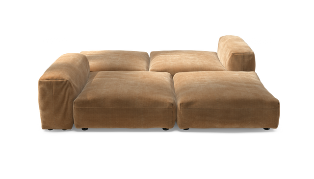 vetsak | Sofa Set 08 - Daybed - Cord Velour - Camel | Modular Sofa | 6 Seater | Outdoor Island | Double lounger