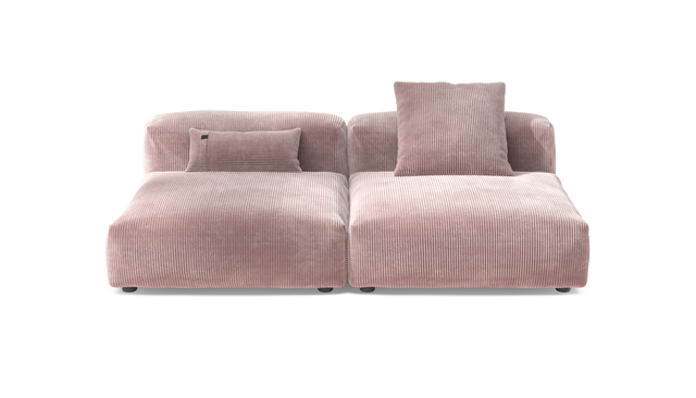 vetsak | Sofa Set 01 Large - Cord Velour - Blossom | Modular Sofa | 3.5 Seater