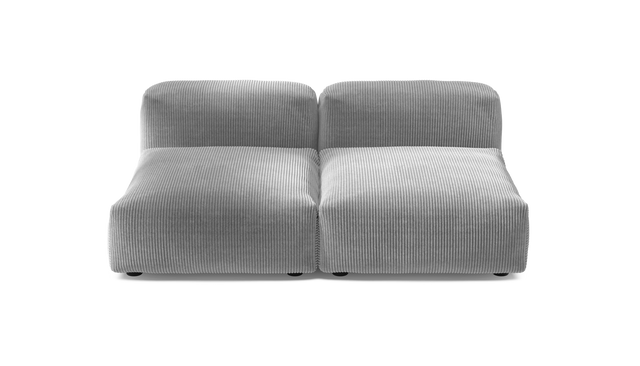 vetsak | Sofa Set 01 Medium - Cord Velour - Light Grey | Modular Sofa | 2.5 Seater