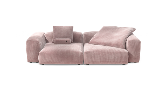 vetsak | Sofa Set 02 Large - Cord Velour - Blossom | Modular Sofa | 3.5 Seater | Big Sofa