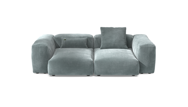 vetsak | Sofa Set 02 Medium - Cord Velour - Mint | Modular Sofa | 2.5 Seater | Big Sofa