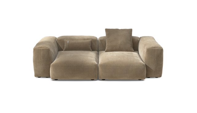 vetsak | Sofa Set 02 Medium - Cord Velour - Sand | Modular Sofa | 2.5 Seater | Big Sofa