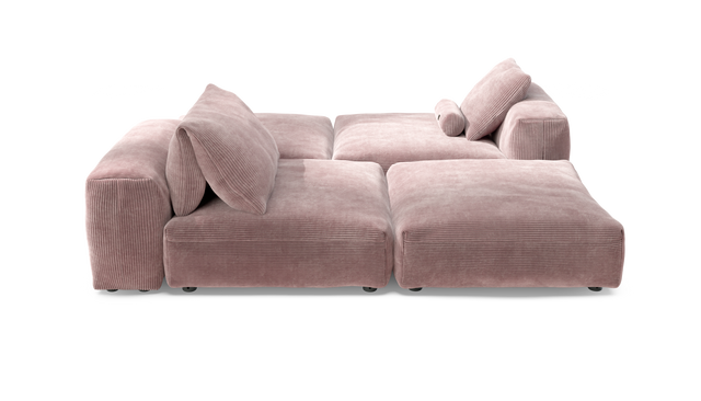 vetsak | Sofa Set 08 - Daybed - Cord Velour - Blossom | Modular Sofa | 6 Seater | Outdoor Island | Double lounger