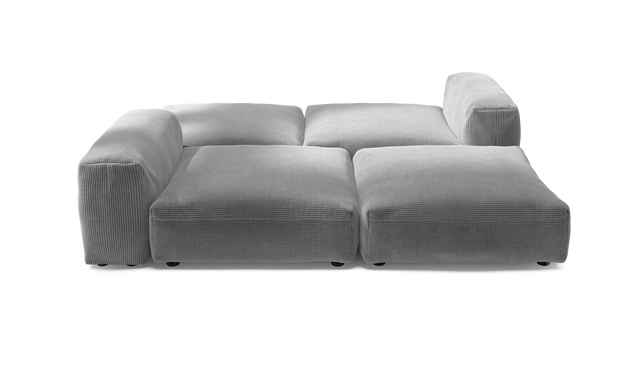 vetsak | Sofa Set 08 - Daybed - Cord Velour - Light Grey | Modular Sofa | 6 Seater | Outdoor Island | Double lounger